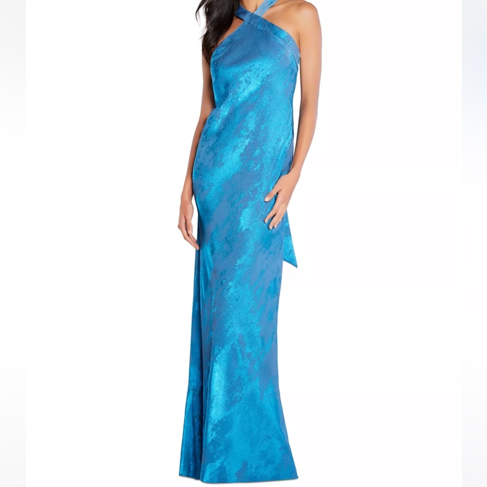 Drape Back Halter Gown by Aidan Mattox